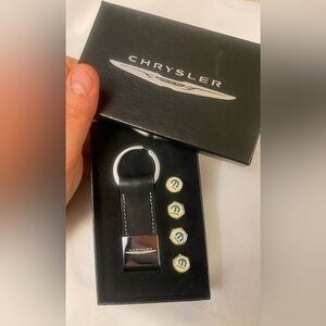 Black Leather  Chrysler Keychain